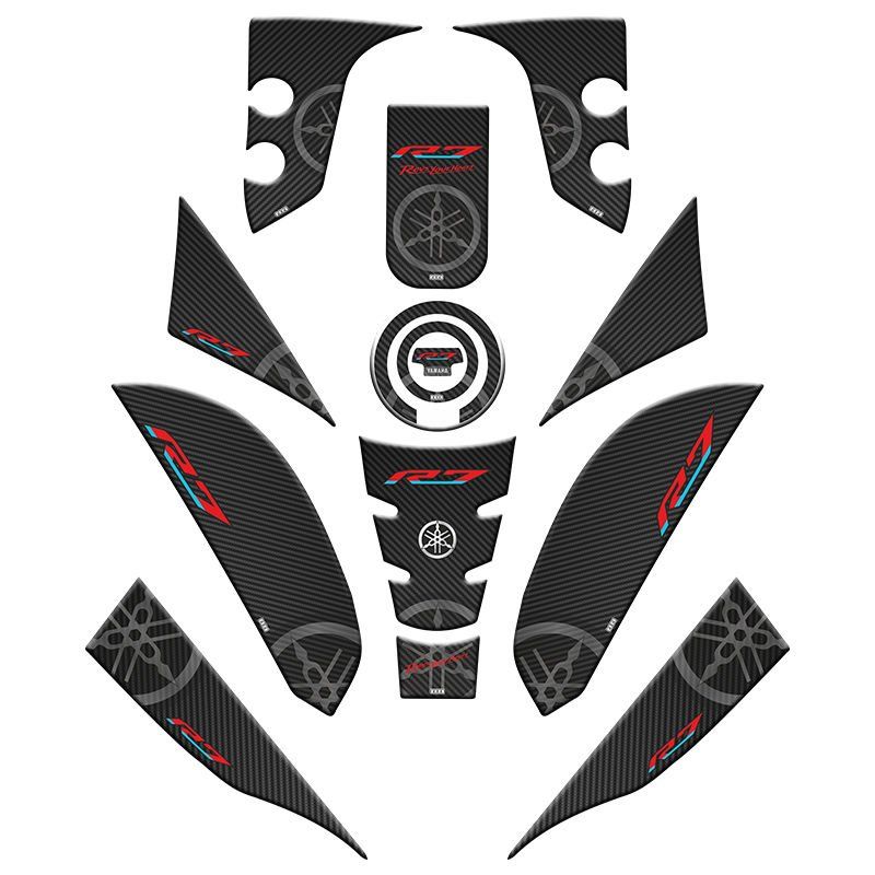 YAMAHA R7 2021 - 2022 UYUMLU FULL TANK PAD SET 006
