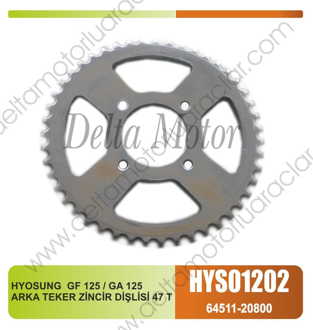 HYOSUNG  GF 125 / GA 125 ARKA TEKER ZİNCİR DİŞLİSİ 47 T