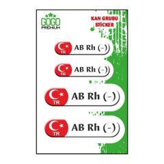 KAN GRUBU III AB Rh(-) BEYAZ DÖRTLÜ DAMLA ETİKET